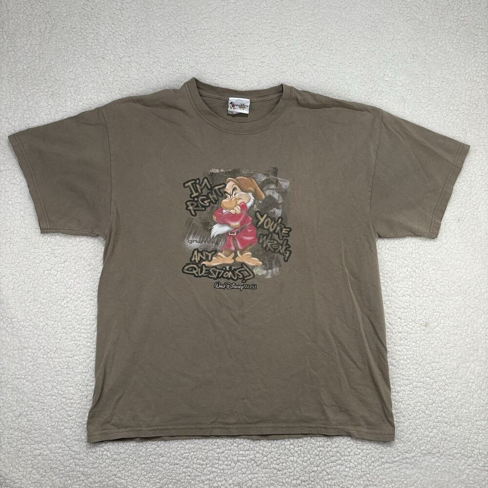 Walt Disney World Grumpy Dwarf Snow White Graphic T-Shirt Size XL Magic Kingdom